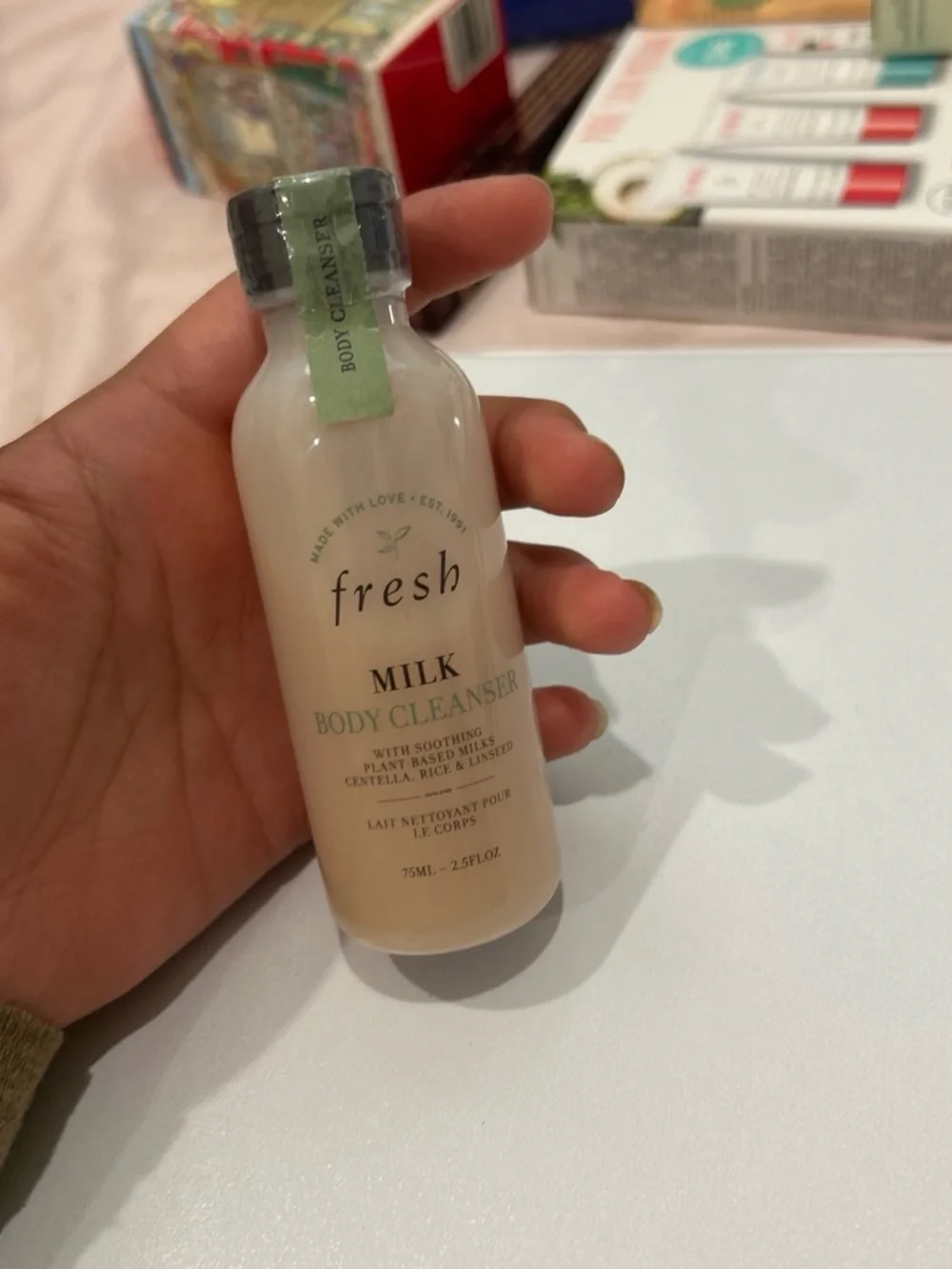 fresh Milk Body Cleanser - Cream Bottle with Green Cap Accent